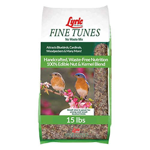 Lyric Fine Tunes Wild Bird Seed Mix - No Waste Bird Food Mix - Attracts Bluebirds, Finches, Chickadees & More - Seed for Outside Feeders - 15 lb Bag
