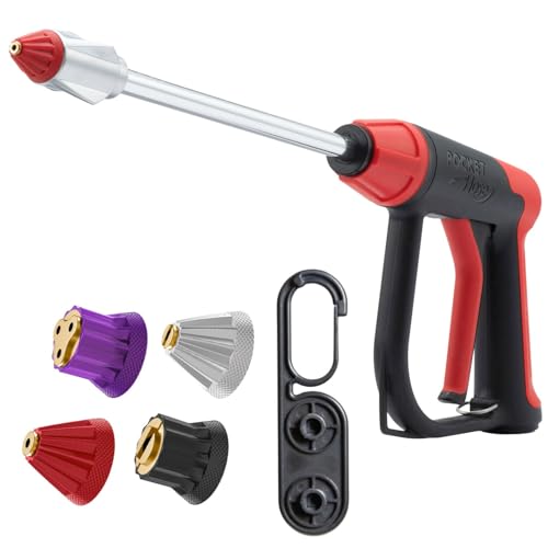 Pocket Hose Arrow, AS SEEN ON TV, Customizable Spray Nozzle from Powerful Jet Stream Cleaning to Gentle Garden Watering, Flow Force Tech, 4 Precision Tips, Rust-Resistant, Non-Slip Grip, Car Wash