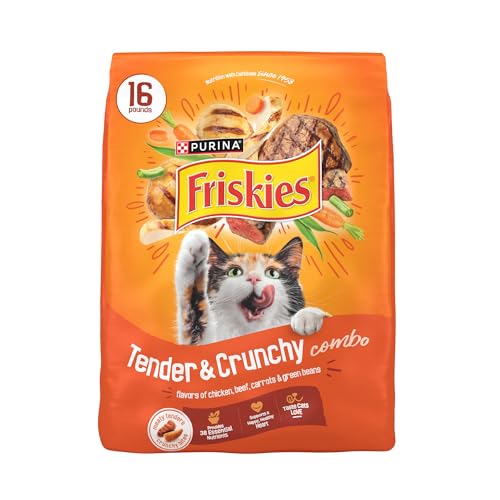 Purina Friskies Tender and Crunchy Combo with Flavors of Chicken, Beef, Carrots and Green Beans Dry and Tender Cat Food - 16 Lb. Bag (Packaging may vary)