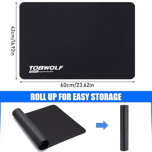 TOBWOLF Non-Slip Workout Mat for Ellipse Leg Exerciser, Ellipse Machine Mat, Exercise Mat for Under Desk Ellipticals, Suitable for Electric Seated Foot Pedal Exerciser, Stability & Floor Protection