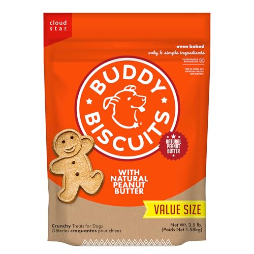 Buddy Biscuits Crunchy Dog Treats, Peanut Butter, 3.5 lbs. Bag