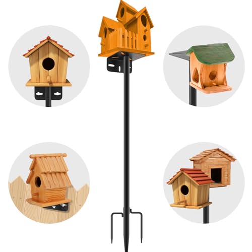 80 Inch Adjustable Bird Feeder Pole,Bird House Pole Suitable for Feeders & Birdhouse,Weather Station,Heavy-Duty Rustproof Design,Enhance Outdoor Decor & Birdwatching Experience