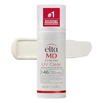 EltaMD UV Clear Face Sunscreen, Oil Free Sunscreen for Sensitive Skin with Zinc Oxide, Dermatologist Recommended