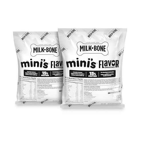Milk-Bone Flavor Snacks Mini's Dog Biscuits, Flavored Crunchy Dog Treats, 2 Refill Packs, 35 Oz. Each (70 Oz. Total)
