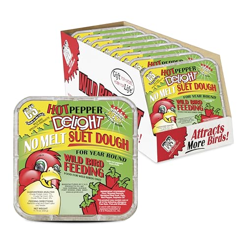 C&S Hot Pepper Delight No Melt Suet Dough 11.75 Ounces, 8 Pack