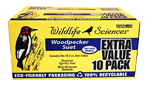 Wildlife Sciences Woodpecker Suet Cake 10 Pack for Wild Birds