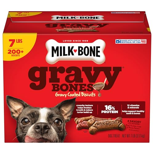 Milk-Bone GravyBones Dog Biscuits, Gravy Coated Small Dog Treats, 7 Lb. Box
