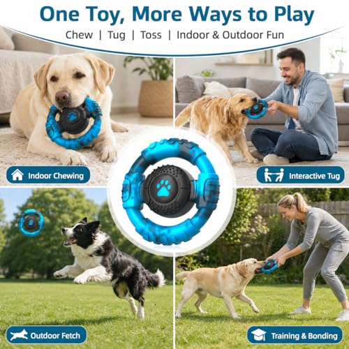 Pamlulu Tough Dog Toys for Aggressive Chewers, Indestructible Dog Toy for Large Dogs, Nylon Chew Toys for Medium Large Breed, Interactive Dog Toys to Keep Them Busy, Dog Birthday