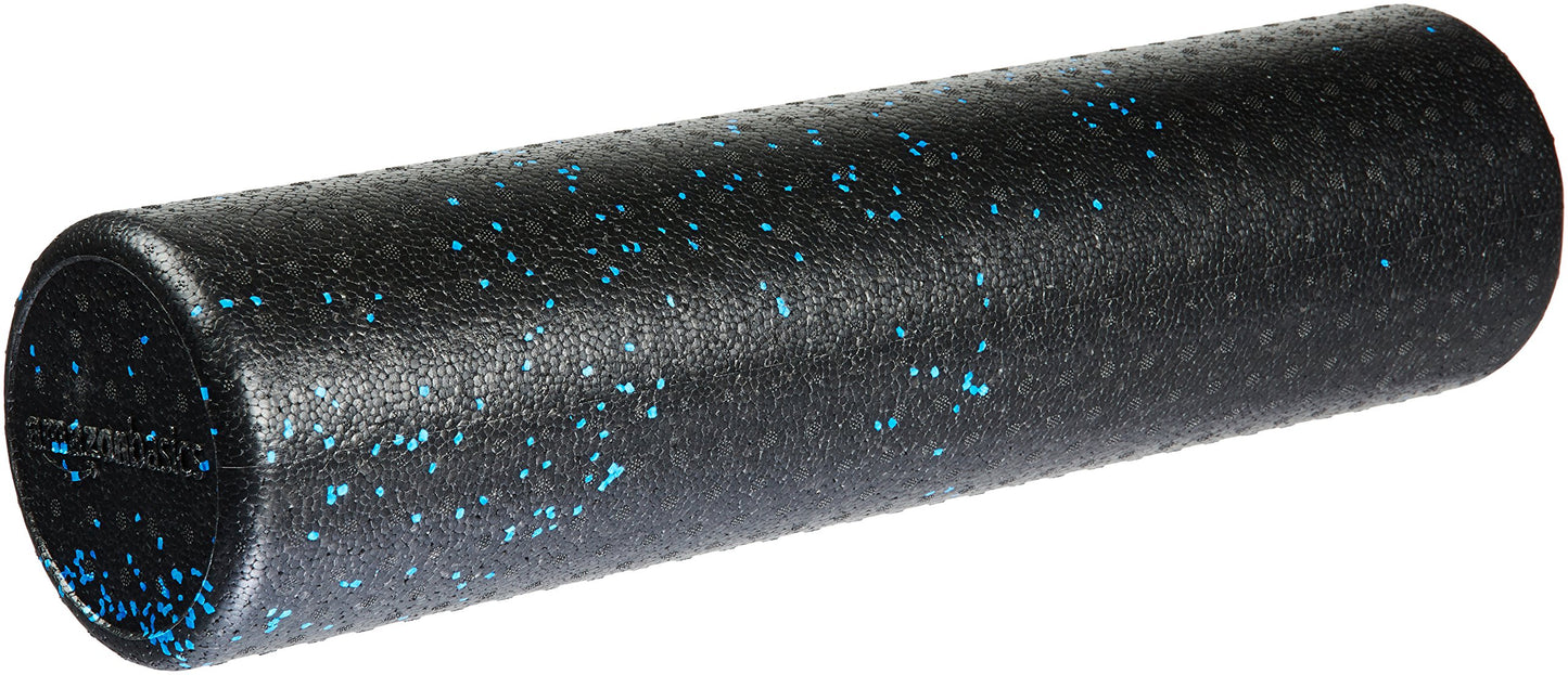 Basics High Density Foam Roller for Exercise and Recovery, 24 Inches, Blue Speckled