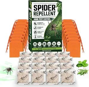 16 Pack Natural Spider Repellent for Indoor Outdoor Use, Effective Spider Deterrent with Peppermint and Lemongrass Oil, No Spiderweb Spider Free Solution - Mart Station