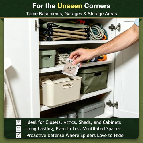16 Pack Natural Spider Repellent for Indoor Outdoor Use, Effective Spider Deterrent with Peppermint and Lemongrass Oil, No Spiderweb Spider Free Solution - Mart Station