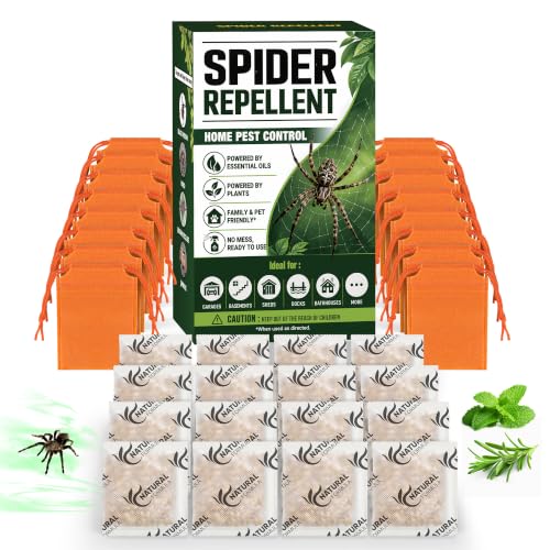 16 Pack Natural Spider Repellent for Indoor Outdoor Use, Effective Spider Deterrent with Peppermint and Lemongrass Oil, No Spiderweb Spider Free Solution - Mart Station