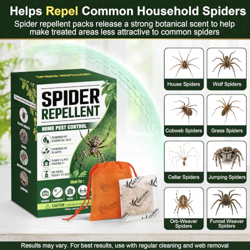 16 Pack Natural Spider Repellent for Indoor Outdoor Use, Effective Spider Deterrent with Peppermint and Lemongrass Oil, No Spiderweb Spider Free Solution - Mart Station