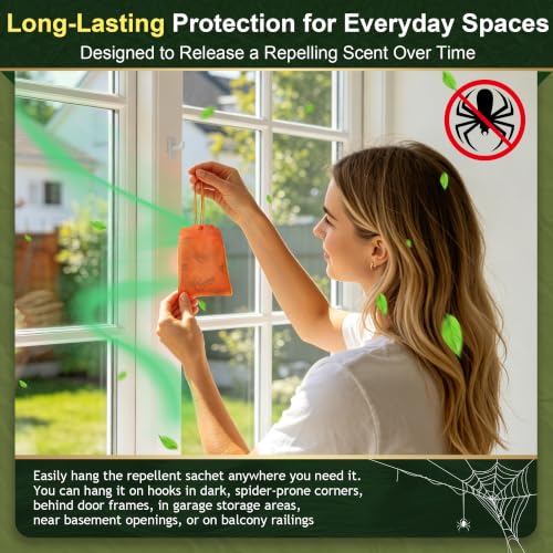 16 Pack Natural Spider Repellent for Indoor Outdoor Use, Effective Spider Deterrent with Peppermint and Lemongrass Oil, No Spiderweb Spider Free Solution - Mart Station