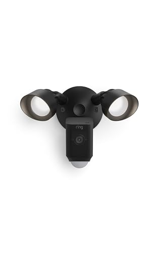 Ring Floodlight Cam Wired Plus (newest model), Outdoor home or business security with motion-activated 1080p HD video and floodlights, Black