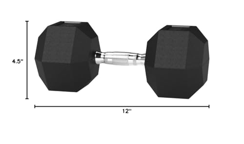 Basics Rubber Hex Dumbbell Hand Weight