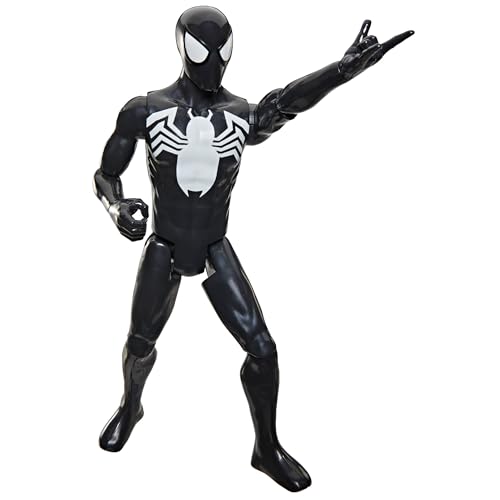 SPIDER-MAN Marvel Titan Series Black Suit Action Figure, 12-Inch-Scale (30 cm) Super Hero Toys for Kids Ages 4+
