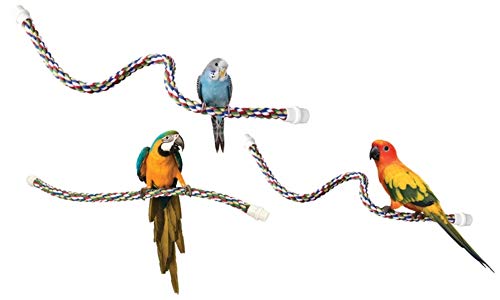 JW Pet Comfy Perch For Birds Flexible Multi-color Rope, Large - 21" Length