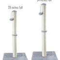 Dimaka 29" Height Tall Cat Scratching Post, Claw Scratcher with Sisal Rope and Covered with Soft Smooth Plush, Vertical Scratch [Full Strectch] for Standard Size Cats(Grey, 29 inches for All Cats)