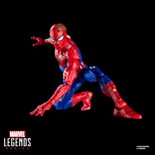Marvel Legends Series Magic: The Gathering Battle-Damaged Spider-Man, 6-Inch Action Figure Toy & Exclusive Foil Collectible Card Game Trading Card