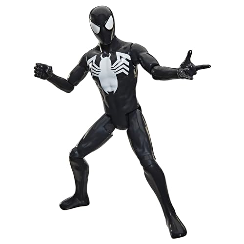 SPIDER-MAN Marvel Titan Series Black Suit Action Figure, 12-Inch-Scale (30 cm) Super Hero Toys for Kids Ages 4+