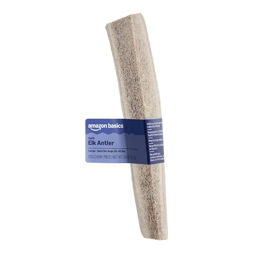 Basics Split Elk Antler, Naturally Shed, Long Lasting for Aggressive Chewers, Large (Best for Dogs 30-45 lbs) (Previously Wag)