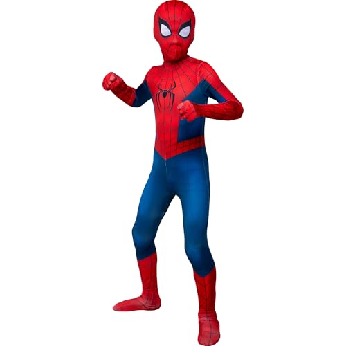 MARVEL Spider-Man Official Youth Zentai Halloween Costume - Deluxe Two-Way Stretch Spandex with Invisible Zippers