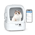 Mintakawa Automatic Cat Litter Box Self Cleaning - APP Control and Weight Monitoring - Ultra-Quiet, Suitable for Medium Cats and Kittens, Safe Anti-Pinch Litter Box (Assembly Required) - White