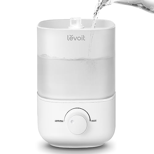 Levoit Top Fill Humidifiers for Bedroom, 2.5L Tank for Large Room, 28dB | Easy to Fill & Clean, Quiet Cool Mist Air Humidifier for Home Baby Nursery & Plants, Auto Shut-off for Safety, 25H Lasting