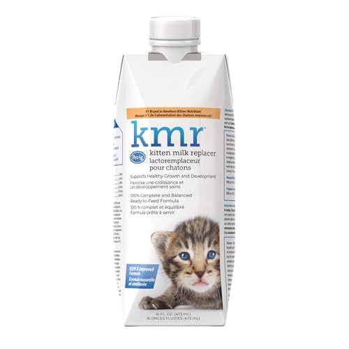PetAg KMR Kitten Milk Replacer Liquid - 16 oz - Ready-to-Feed Formula with Vitamins for Newborn Kittens to 1 Year - Easy to Digest