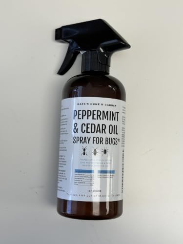 Kate's Home & Garden Peppermint Oil Spray for Bugs, Ants, Spiders (16oz) | Natural, Non Toxic, Pesticide and Insecticide Indoor Repellent Pest Control with Cedar Oil for Insects, Roaches, Stink Bug