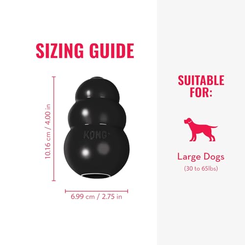 KONG Extreme Dog Toy - Fetch & Chew Toy - Treat-Filling Capabilities & Erratic Bounce for Extended Play Time Most Durable Natural Rubber Material - for Power Chewers - for Large Dogs