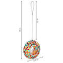 Sunnydaze 6-Inch Glass Mosaic Hanging Bird Feeder for Outdoors - Fly-Through Glass Bird Feeder for Cardinals, Jays, Finches and More - Confetti Mosaic