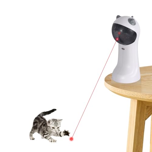 TBTeek Cat Toy, Automatic Motion-Activated, 5 Fun Patterns, 4 Speed Modes, Adjustable Light Angles, Random Rotating Trajectory, Rechargeable