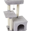 FISH&NAP Cute Cat Tree Kitten Cat Tower for Indoor Cat Condo Sisal Scratching Posts with Jump Platform Cat Furniture Activity Center Play House Grey