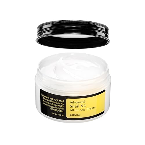 COSRX Snail Mucin 92% Face Moisturizer, 3.52 Oz, Lightweight Moisturing Cream for Soft, Glowy Skin, Korean Skin Care, Korean Moisturizer Face Cream, Mothers Day Gifts for Mom