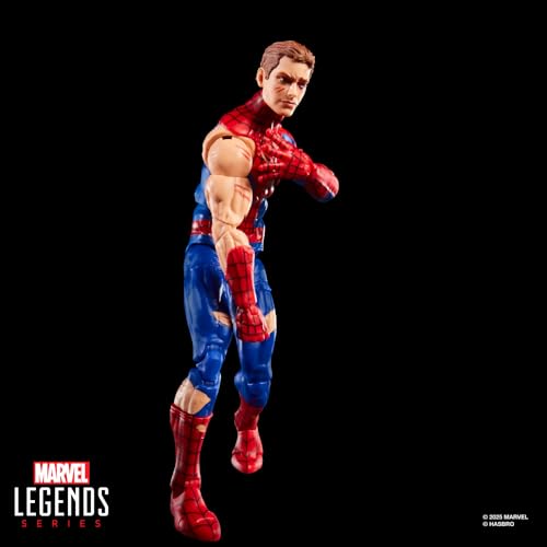 Marvel Legends Series Magic: The Gathering Battle-Damaged Spider-Man, 6-Inch Action Figure Toy & Exclusive Foil Collectible Card Game Trading Card