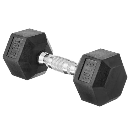 Basics Rubber Hex Dumbbell Hand Weight