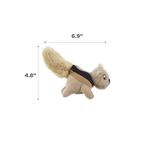Outward Hound Squeakin’ Squirrels – 3‑Pack Plush Squeaky Dog Toys for Puppies, Small Dogs & Hide-A-Squirrel Replacements