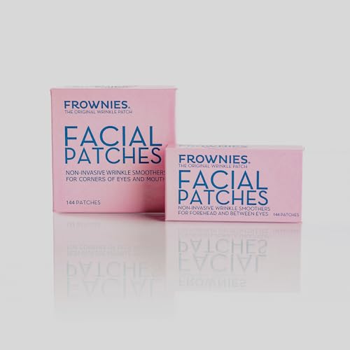 Frownies Forehead and Between the Eyes Wrinkle Patches - Hypoallergenic Facial Patches to Smooth & Soften Forehead Wrinkles & Eleven Lines - For Overnight Use, 144 Patches