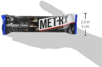 MET-Rx Big 100 Protein Bar, Meal Replacement Bar, 32G Protein, Super Cookie Crunch, 3.52 Oz (Pack of 9)