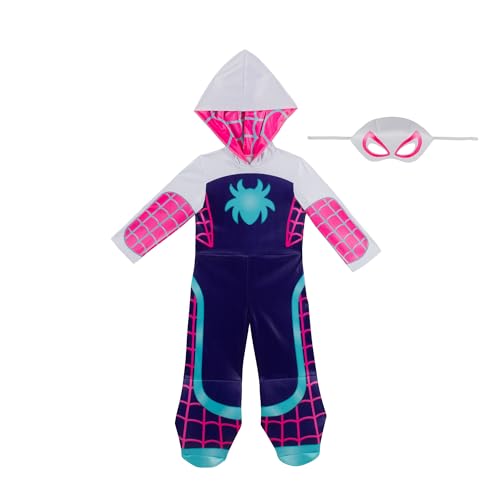 MARVEL Toddler Ghost Spider Costume, Girls Spider-Man and His Amazing Friends Gwen Stacy Kids Costume 3T/4T