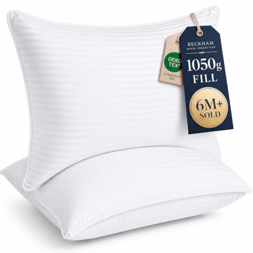 Beckham Hotel Collection Bed Pillows Standard/Queen Size Set of 2 | Original Soft Down Alternative Pillow for Sleeping, Soft Support for Back, Stomach or Side Sleepers