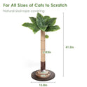 35" Sisal Rope Cat Scratching Post, Palm Leaf Cat Tree with Hanging Ball & Mouse Toy for Kittens & Adult Indoor Cats
