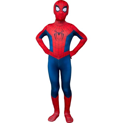 MARVEL Spider-Man Official Youth Zentai Halloween Costume - Deluxe Two-Way Stretch Spandex with Invisible Zippers
