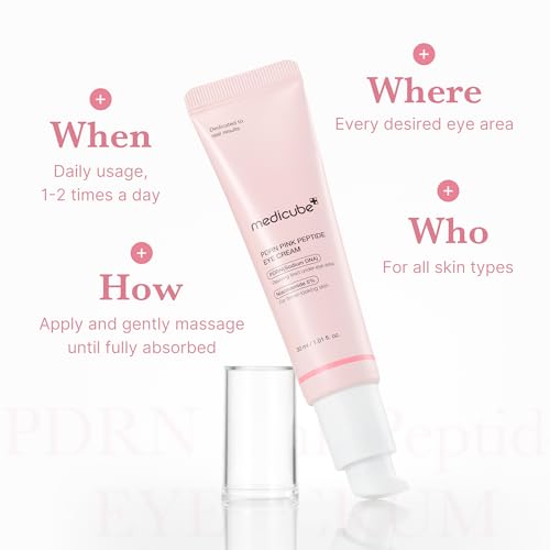 medicube Eye Serum with Salmon DNA PDRN & Pink Peptides | 99% Purity Retinol for Fine Lines | PDRN & Niacinamide for Uneven Skin Tone | Korean Skincare, 1.01 fl.oz