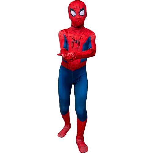 MARVEL Spider-Man Official Youth Zentai Halloween Costume - Deluxe Two-Way Stretch Spandex with Invisible Zippers