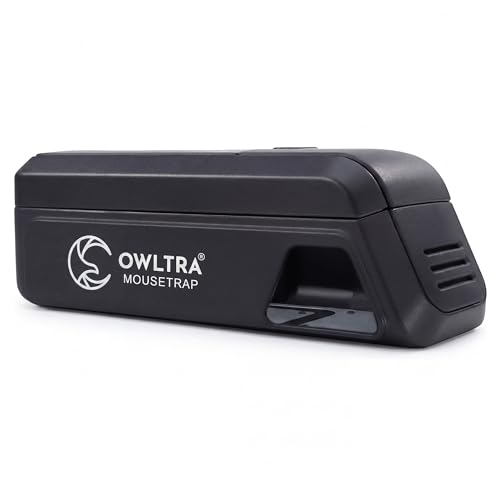 OWLTRA Indoor Electric Mouse Trap, Instant Eliminate Rodent Zapper with Pet Safe Trigger, Black, Small
