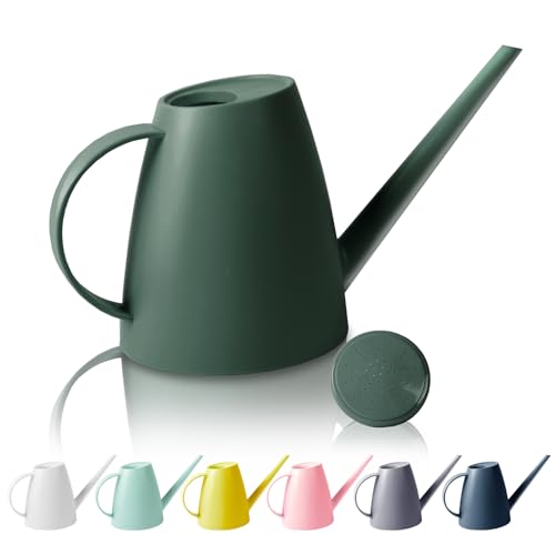 1/2-Gallon Indoor & Outdoor Watering Can with Removable Nozzle & Long Spout, Dark Green