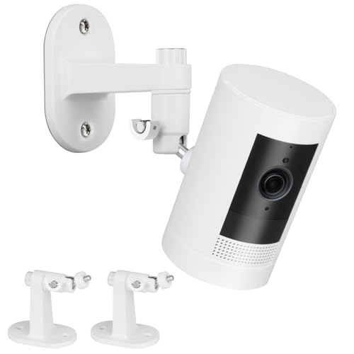 2Pack Adjustable Security Wall Mount Bracket for Ring Stick Up Cam & Ring Outdoor Cam Plus, Perfect View Angle for Your Surveillance Camera System - White